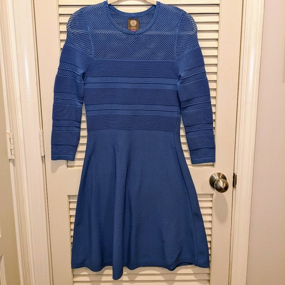 Vince Camuto Dresses & Skirts - NWOT Vince Camuto Women's Blue Casual Knit Detail To Flare Dress Small.